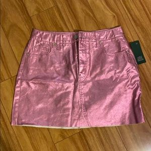 NWT Wild Fable pink metallic jean skirt. Size 8